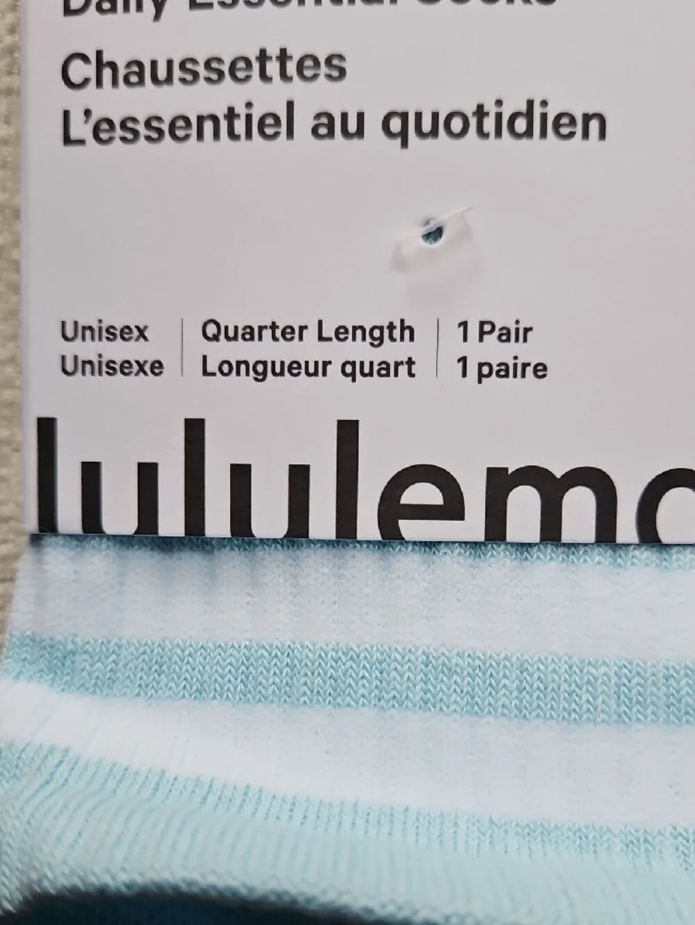 lululemon athletica Light Blue Quarter Socks